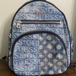 Guess New Vibe Y2K Denim‎ Logo Backpack